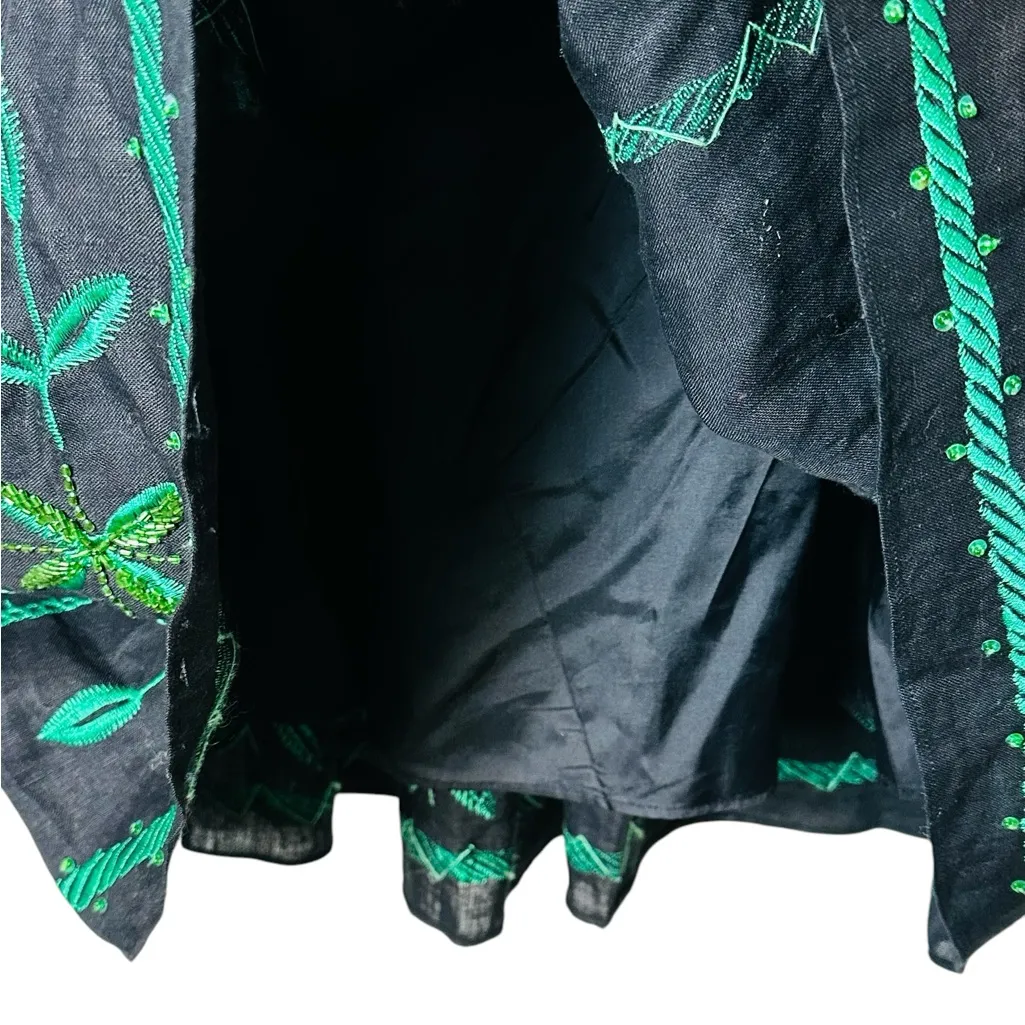 Vintage Sue Wong Linen Dress Embroidered Beaded Size 0 - Image 11