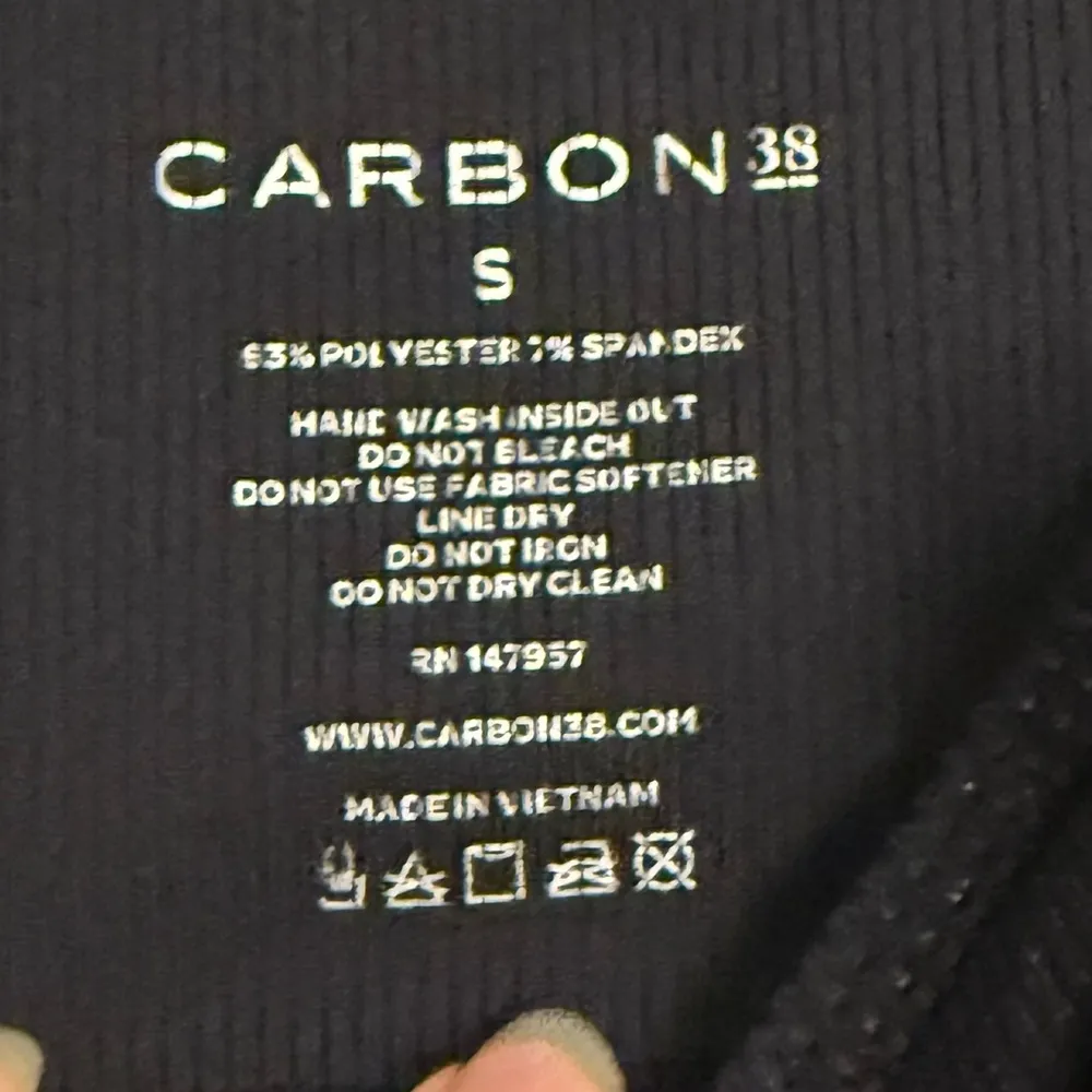 NWOT Carbon38 Shimmering Black Sports Bra - Image 5