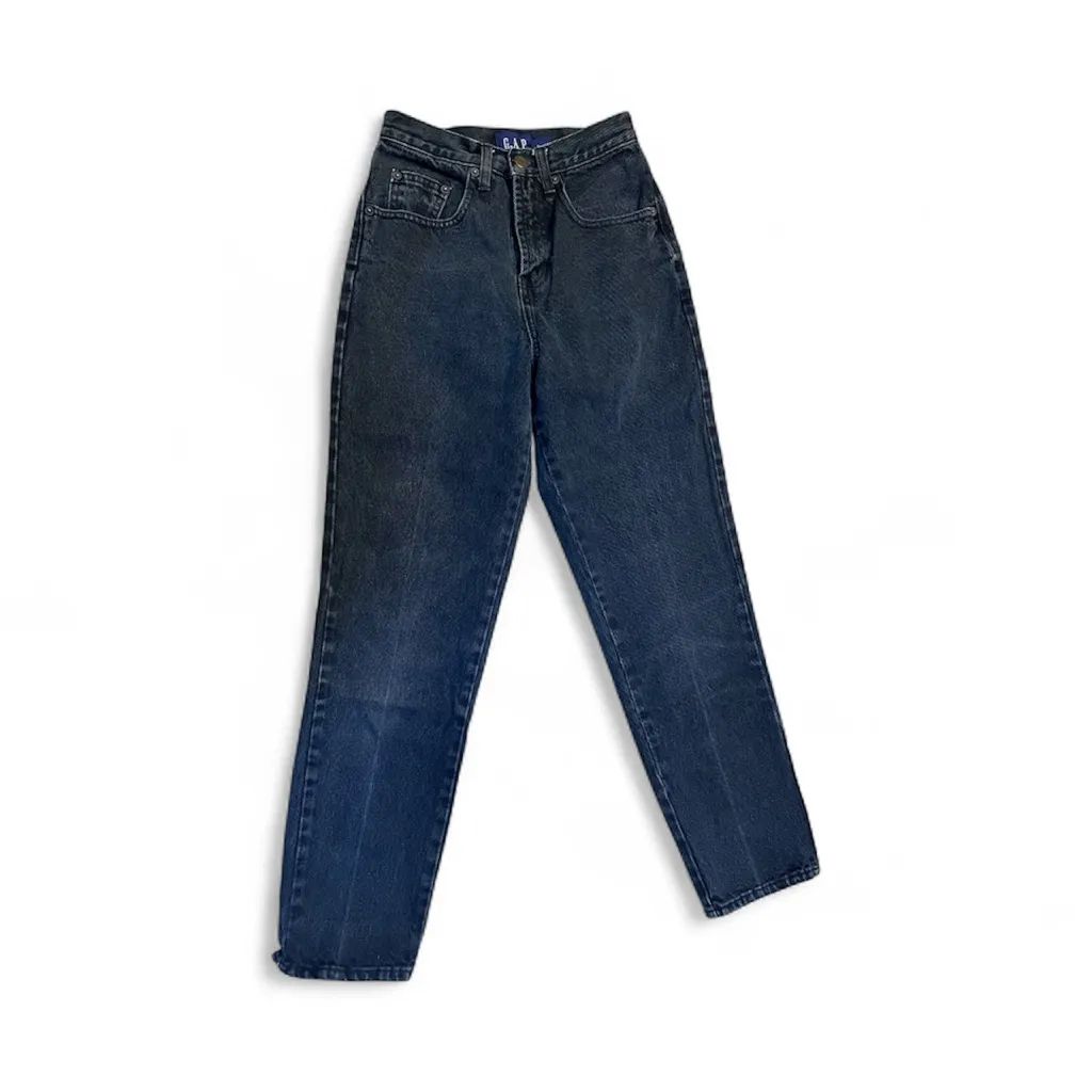 Vintage 90s Gap Black High Waisted  Straight Leg Jeans – Size 2 - Image 2