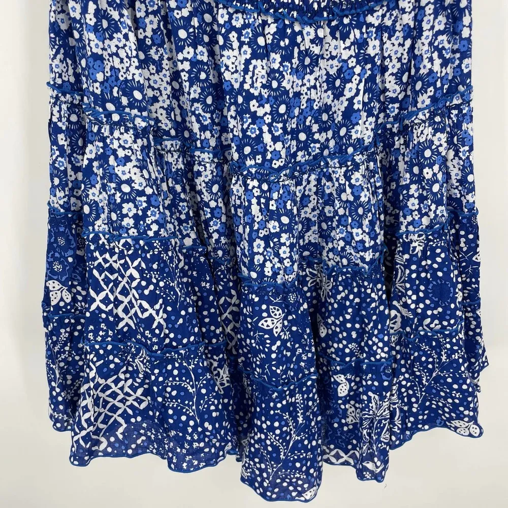 NWT Poupette St Barth Soledad Mini Dress Smocking Blue Antibes Size Medium - Image 4