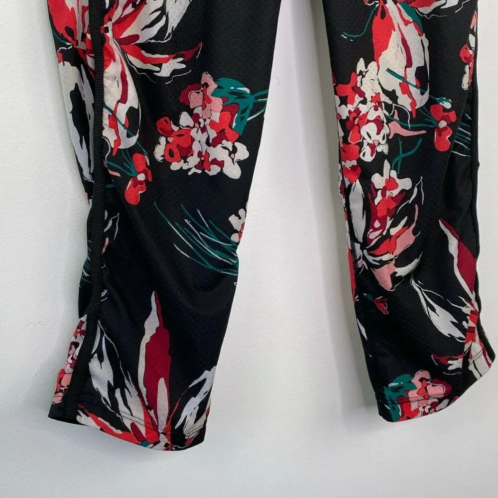 Athleta Womens Capri Cropped Floral Leggings Size Small Workout Running Training - Image 2