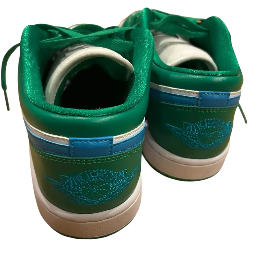 DC0774-304 Nike Air Jordan 1 Low Lucky Green Aquatone Blue Turquoise (Women's) - Image 4