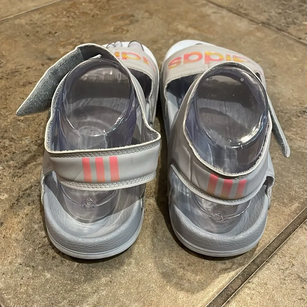 Adidas Adilette Gray Strappy Sandals Shoes Womens Size 9 Lightweight - Image 5