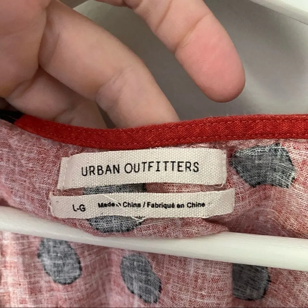 Urban Outfitters Red black Polka Dot Crop Large - Image 3