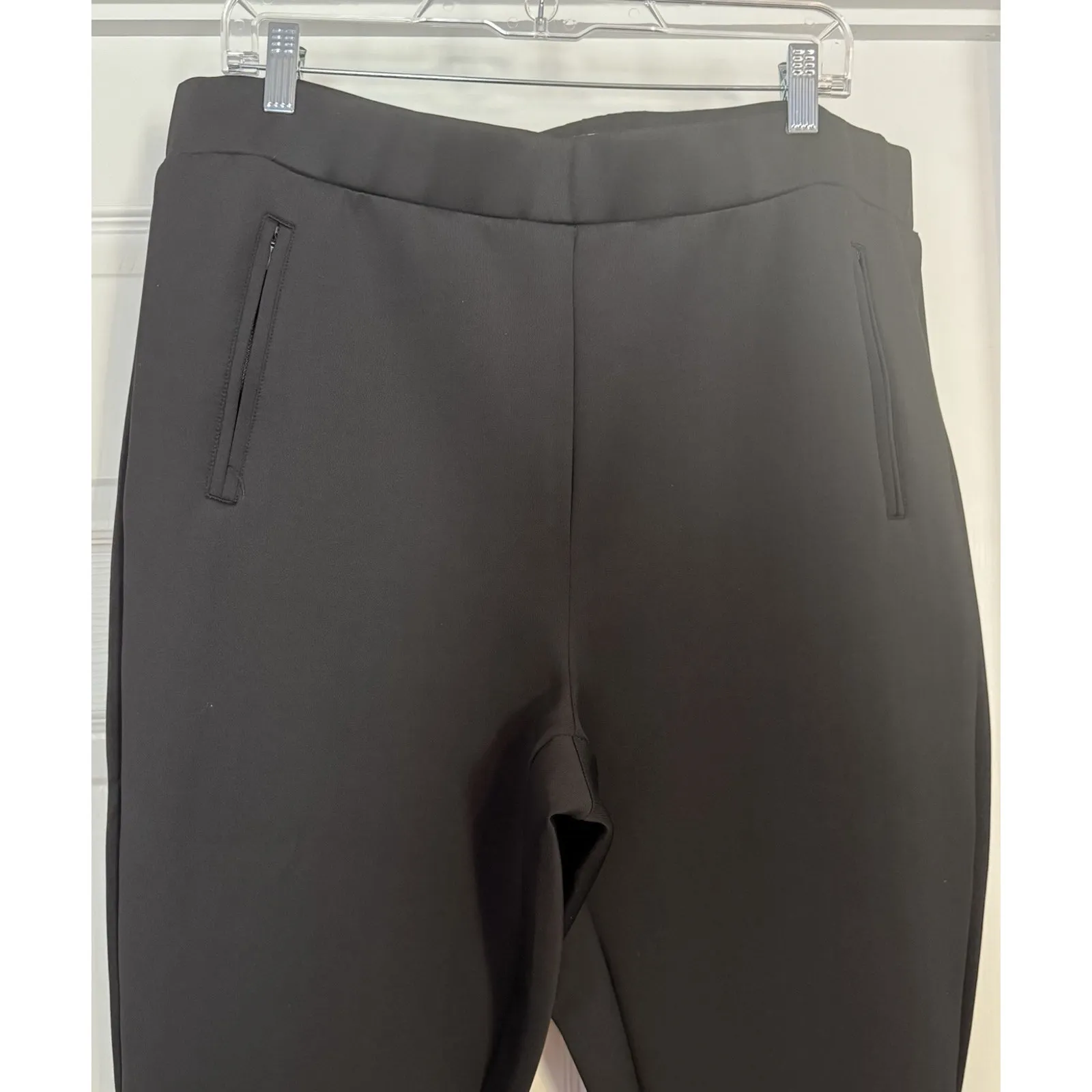 Good American Scuba Pants Black 38x29 Ankle Zip Workwear Stretch Staple Minimal - Image 2