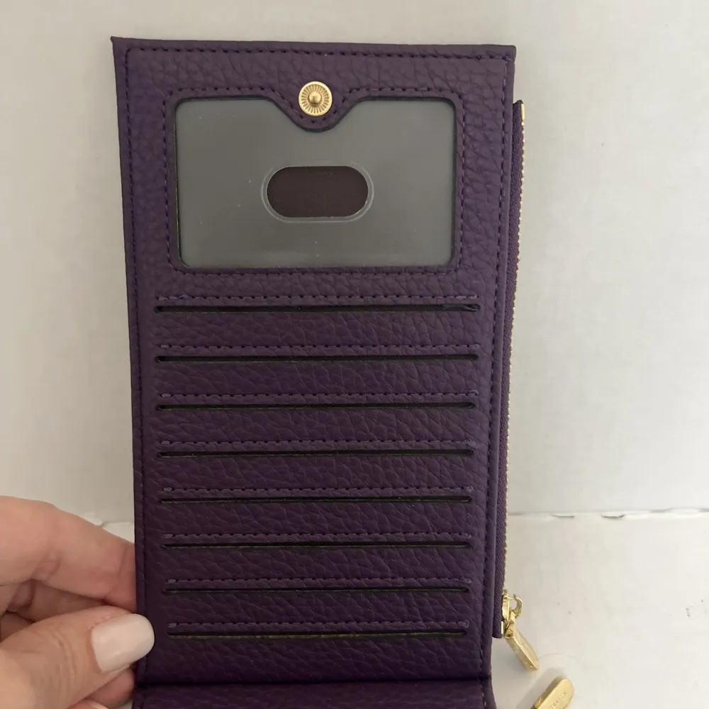 BOSTANTEN Purple Lomy Leather Slim Wallet Bifold Purse RFID 16 CC‎ Slots + ID - Image 6