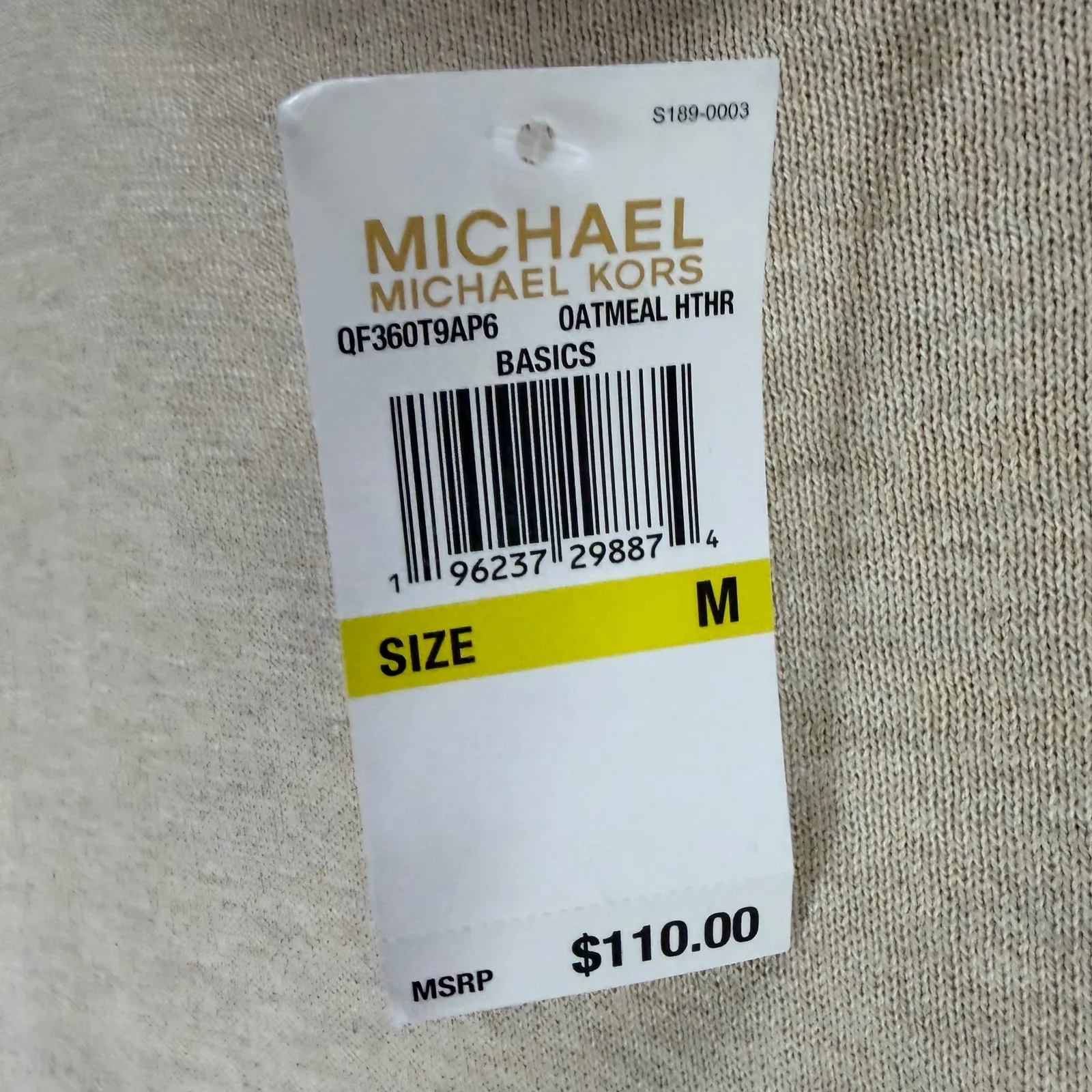 Michael Michael Kors Sweater Women M Oatmeal Beige Turtleneck Modern Lightweight - Image 9