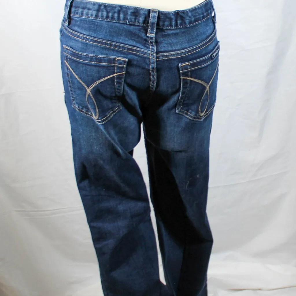 Vintage Y2K 2000s Calvin Kline Jeans Flare Low/Midrise Blue Denim Jeans Size 8 - Image 5