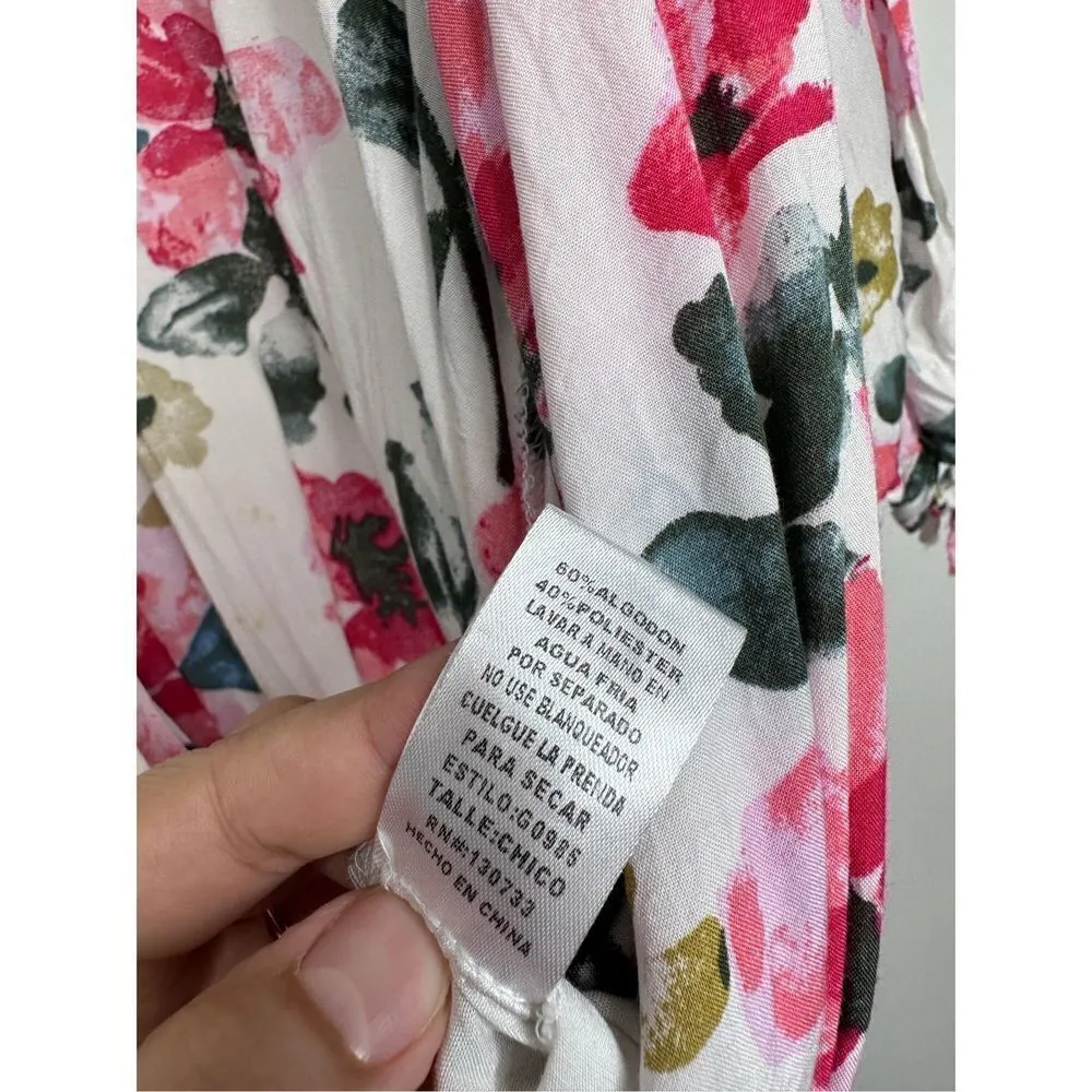 Umgee Romper Womens Floral Lightweight Cold Shoulder Size Small - Image 7