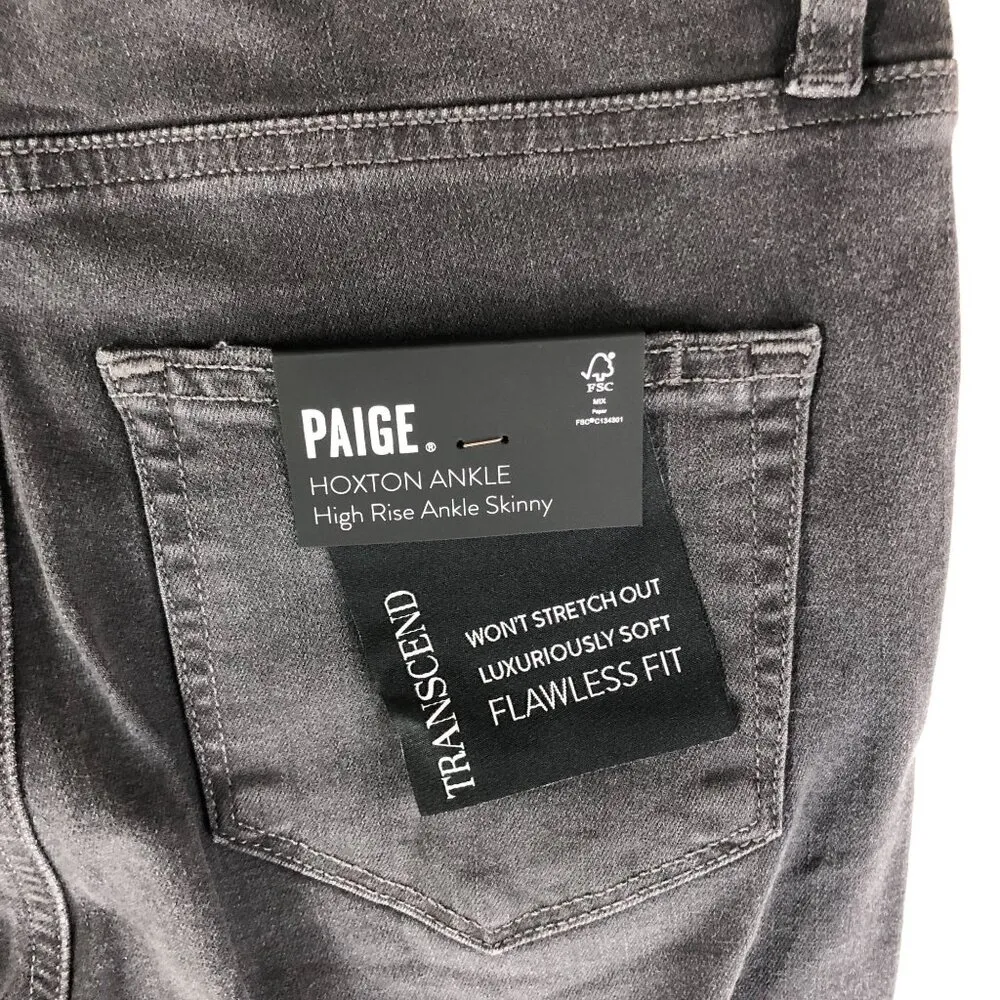 Paige Womens Hoxton Ankle High Rise Skinny Jeans Smokey Gray 26 - Image 4