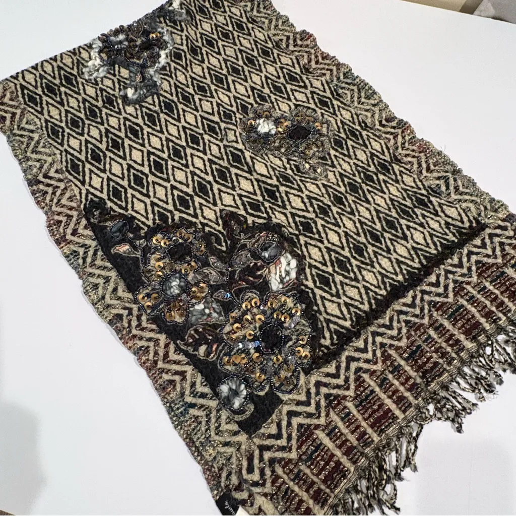 Jain Shawls Hand Crafted / Handmade Shawl Black - Image 7