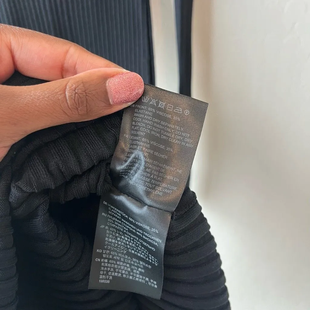 Toteme Dress Ribbed Knit Black Long Sleeve Orville Midi Dress‎ Size Medium - Image 12