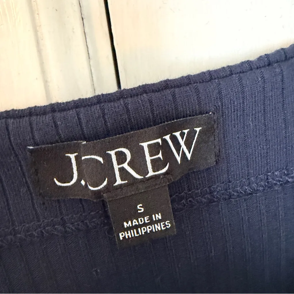 J.Crew Premium Rib Side-Button Tank Top Dark Navy Small - Image 5