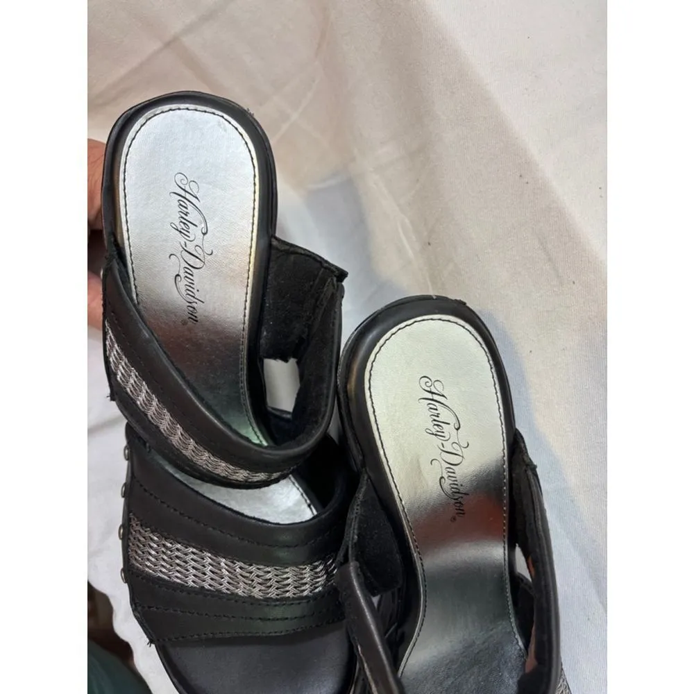 Harley Davidson 4 inch wedge sandals size 6.5 - Image 8
