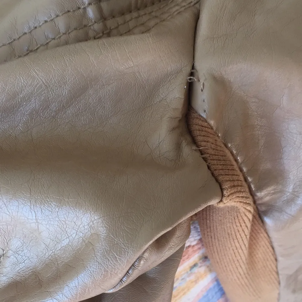 Faux Leather Jacket Hoodie jacket zippered pockets - Image 8