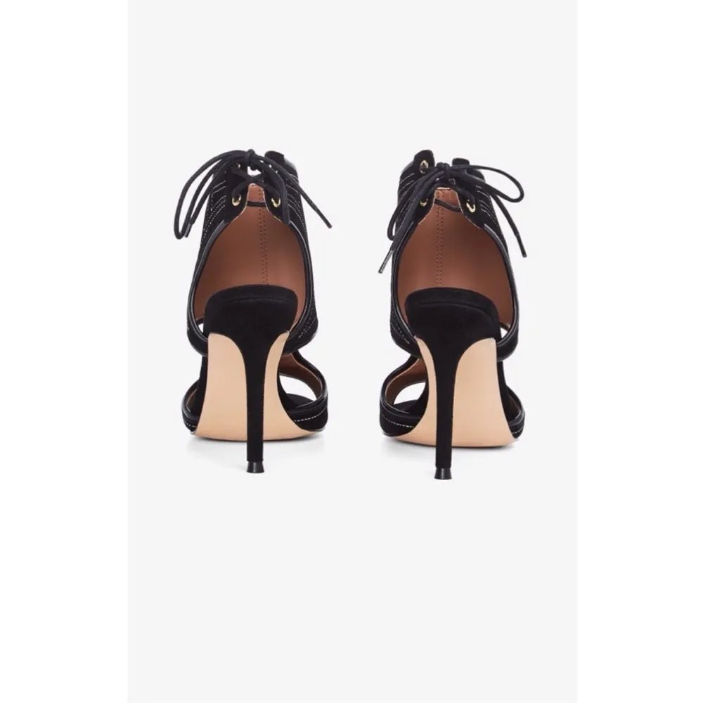 💕BCBGMAXAZRIA💕 Myah Embroidered Faux Suede Heel Sandals 9 New in Box - Image 4