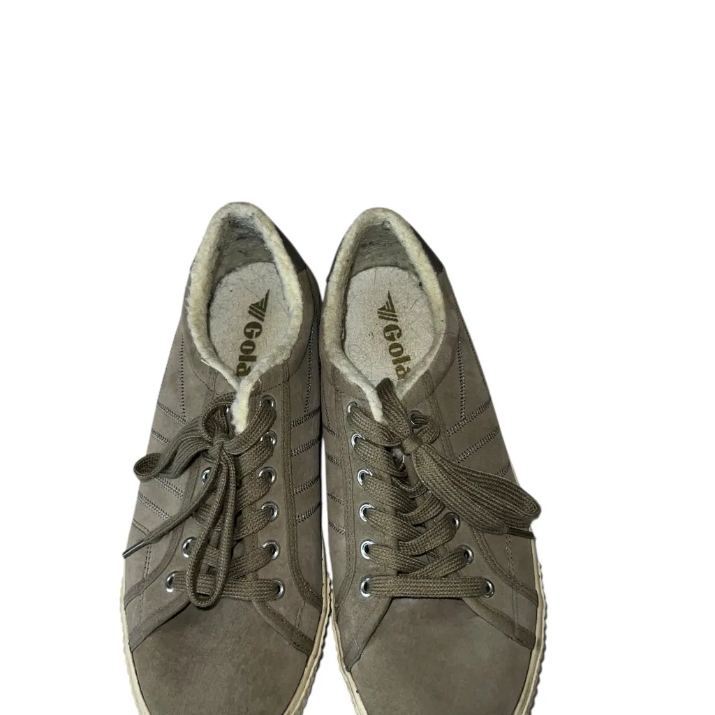 Gola Classics Women's Nordic Plimsolls tan suede and plush fleece lining Size 10 - Image 4