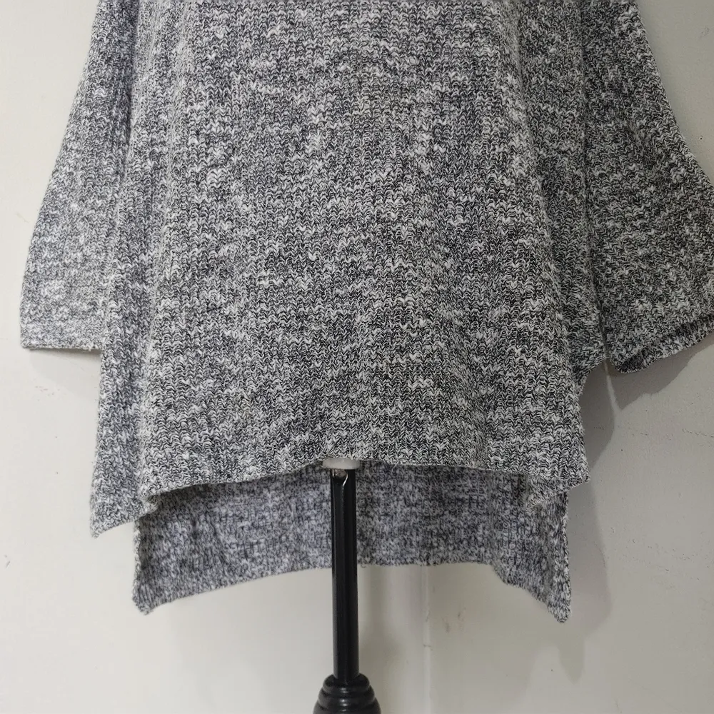 Dex Oversize Cotton Criss Cross Back Sweater Gray Size 2X - Image 3