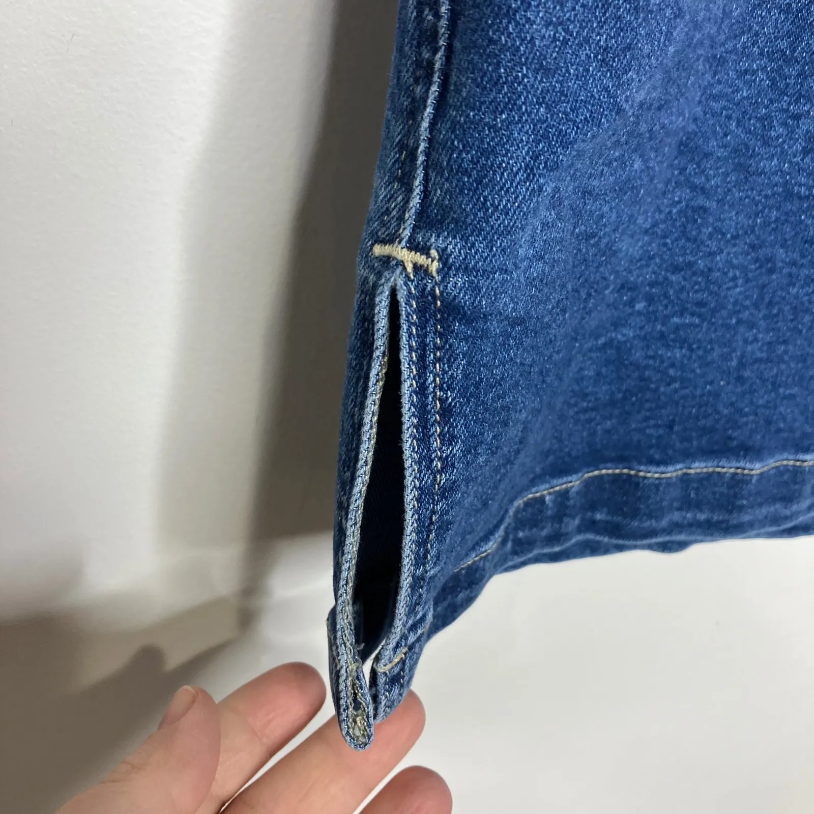 Jag on the go skort denim women's size 4 casual minimalist modest neutral Blue - Image 5