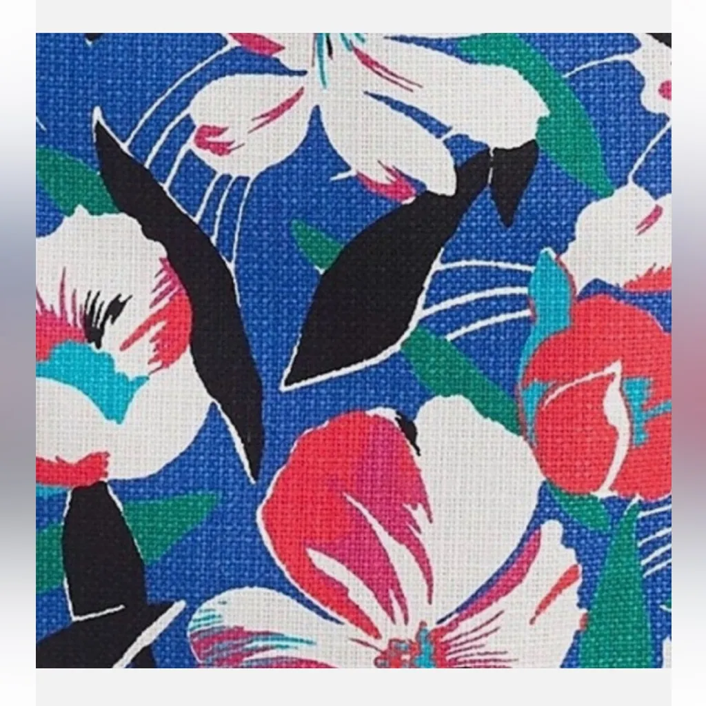 J. Crew size 2 Floral The Basketweave Pencil Skirt Blue Red Print - Image 4