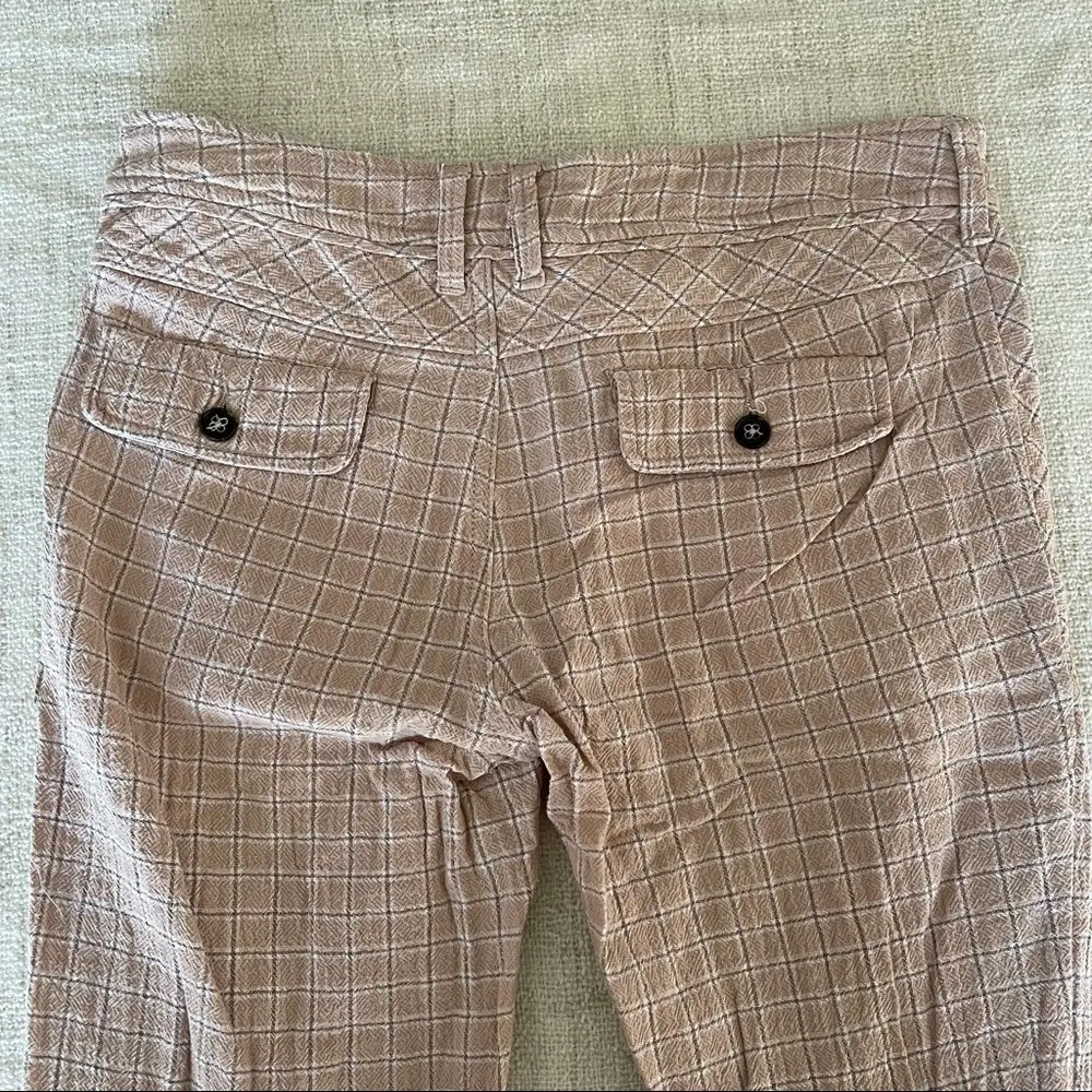 Free People Crinkle Tan Plaid Pants - Image 4