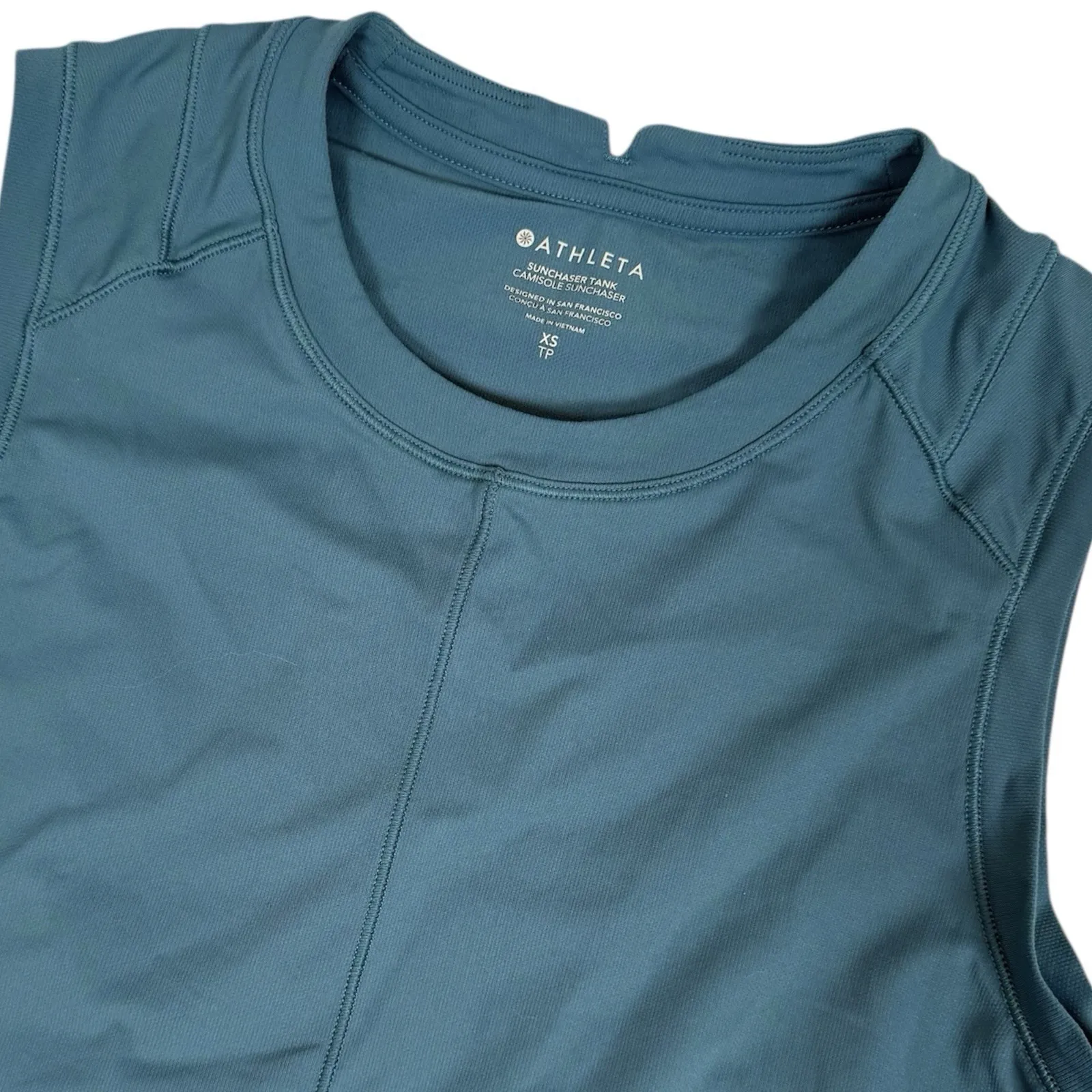 Athleta Sunchaser Tank Top Womens XS Teal Borealis Green Activewear Sleeveless - Image 2