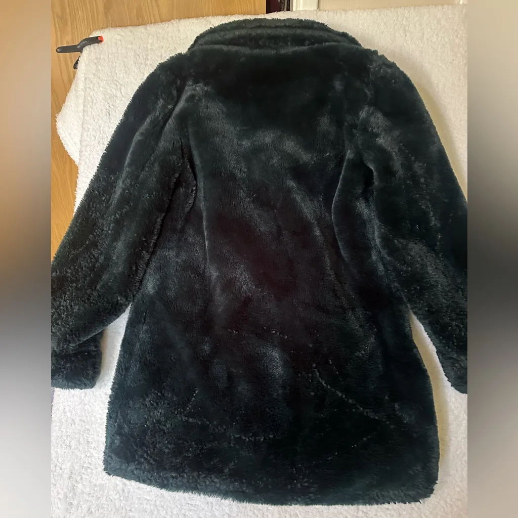 Y2K Hot Kiss Dark Green Faux fur Coat - Image 4