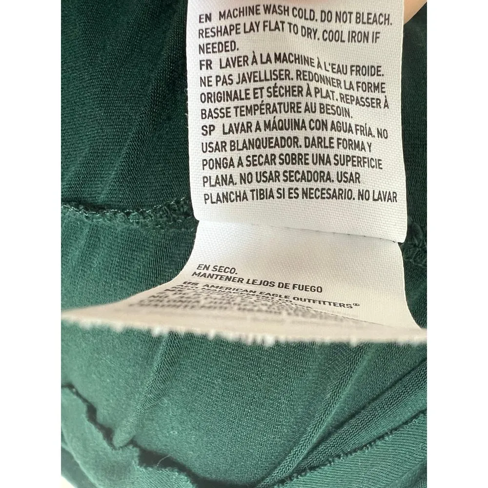 AEO Junior's Soft & Sexy Green Long Sleeve Jegging T-shirt XS - Image 8