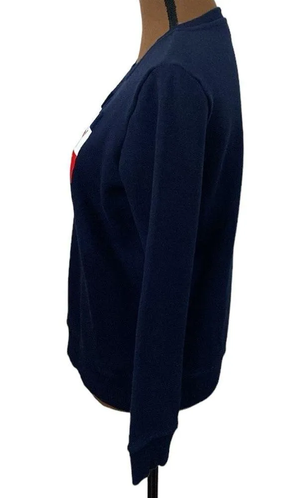 Tommy Hilfiger navy spellout logo graphic sweatshirt size S - Image 4