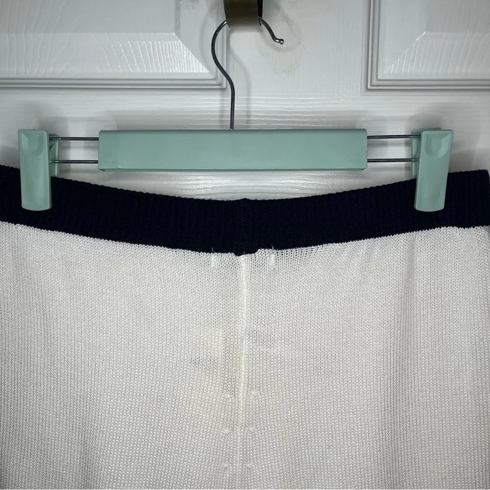 Anthropologie ColorBlock Cotton Blend High Waist Sweater Shorts Red White Blue M - Image 8