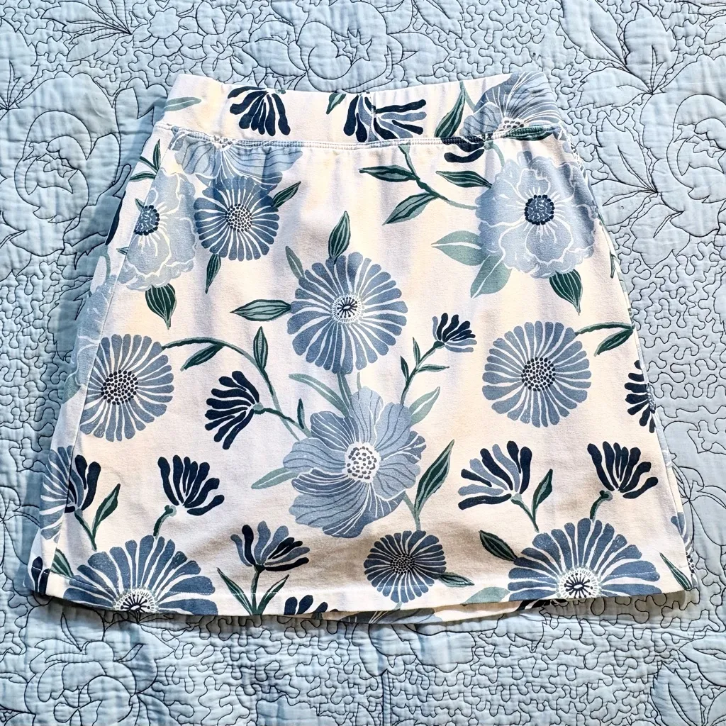 ♨️Spartina 449 Ogeechee Daisy Blue Jersey Skort – Floral Pull-On Skort Sz XS💛 - Image 3