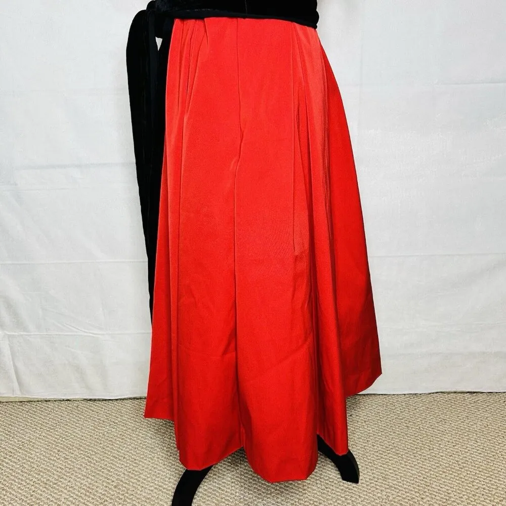NWT J. Crew A-Line Velvet Sash Tie Red Black Party Dress Size 16 Spaghetti Strap - Image 8