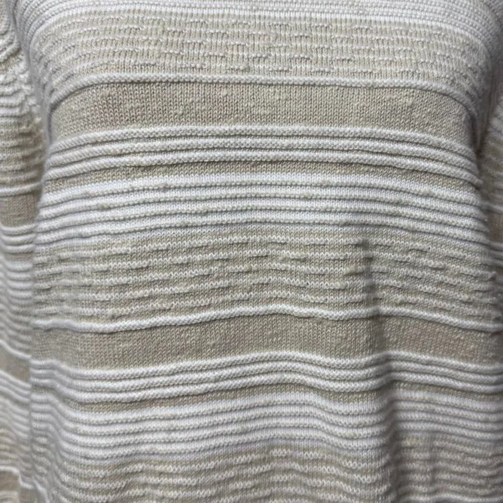 Alfred Dunner Coastal Grandma Core Neutral White and Beige Sweater Preppy - Image 2