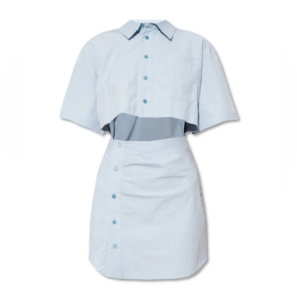 Aureum The Label Baby Blue Poplin Cut Out Dress Size XS - Image 14