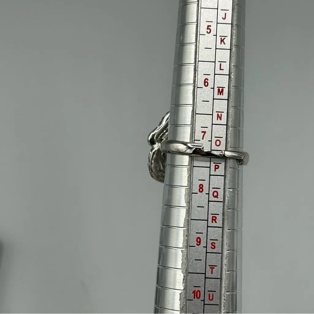 Multicolor Crystal Flower Ring Adjustable Magnetic Silver Tone - Image 4