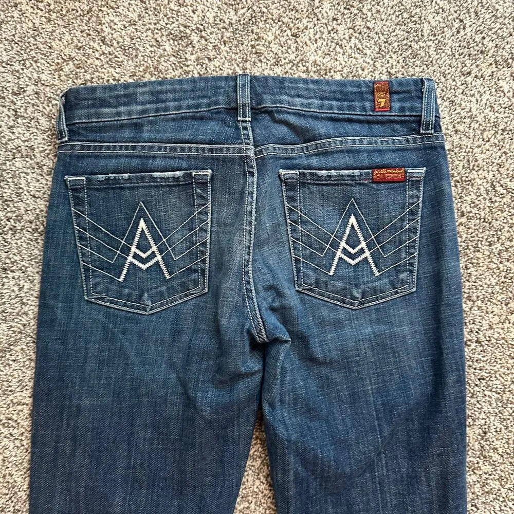 7 For All Mankind dark wash "A" pocket flip flop jeans size 27 - Image 5