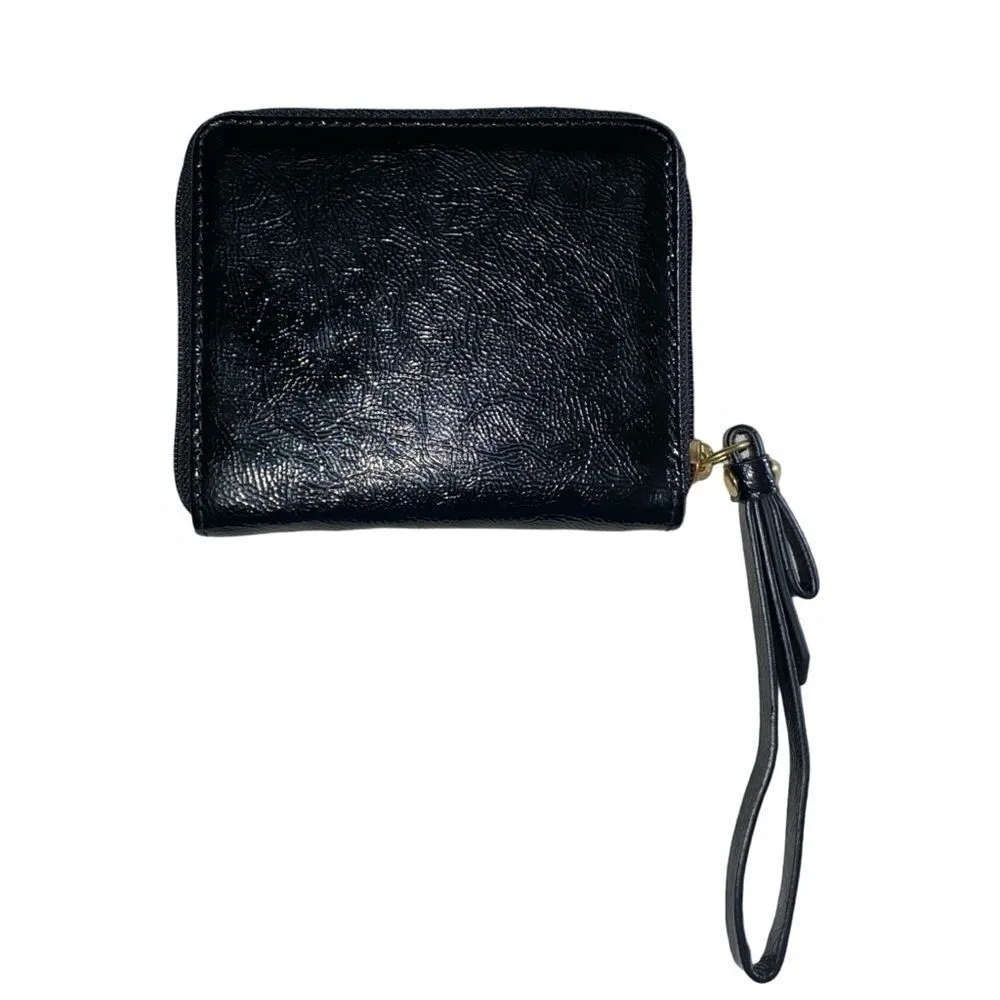 Coach Daisy Liquid Gloss Leather Black Wristlet Wallet - Image 2