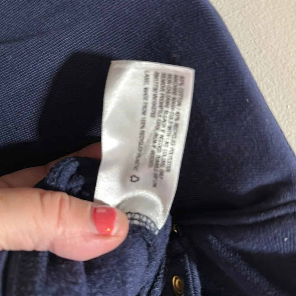 A New Day Navy Blue Snap‎ Button Quarter Zip Pullover Sweatshirt Women's Medium - Image 4