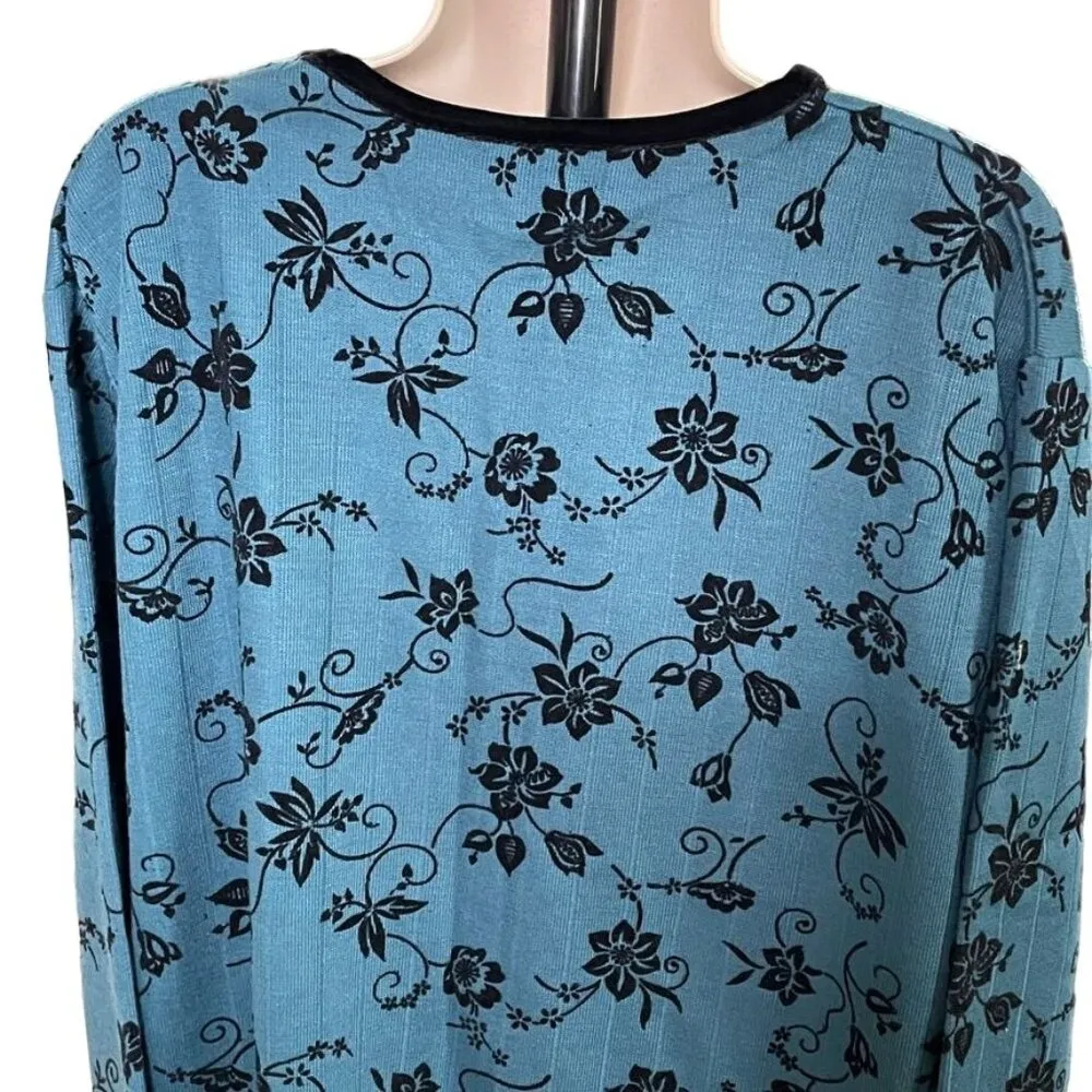 Womens Pullover Sweeter Knit Floral Top Carolyn Taylor Size 1x Vintage u - Image 6