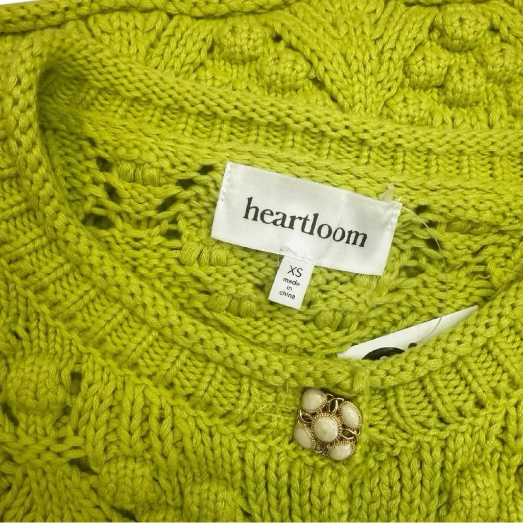 heartloom NWT Green Caspian Sweater Cardigan Size XS E0236 - Image 6