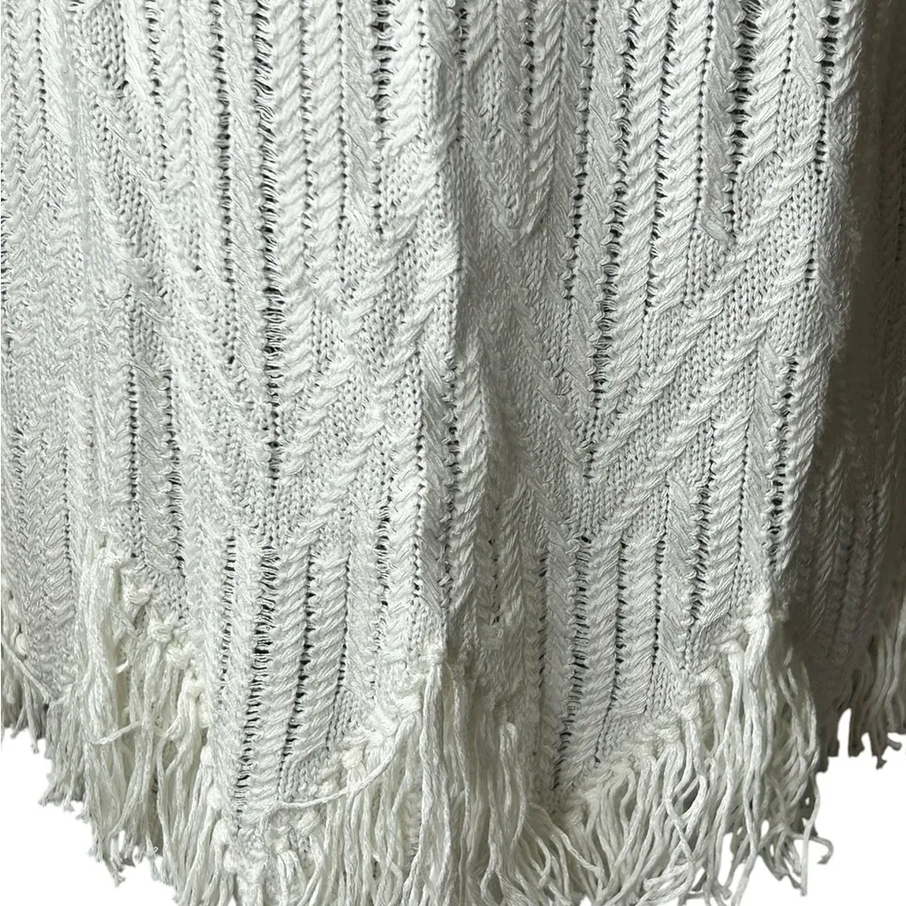 New Nic + Zoe classic cream fringe knit sweater size XXL $148 - Image 4
