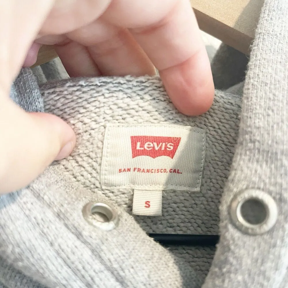 Levis x Disney Hoodie Sweatshirt Adult Small Gray‎ Mickey Mouse Pullover Size S - Image 5
