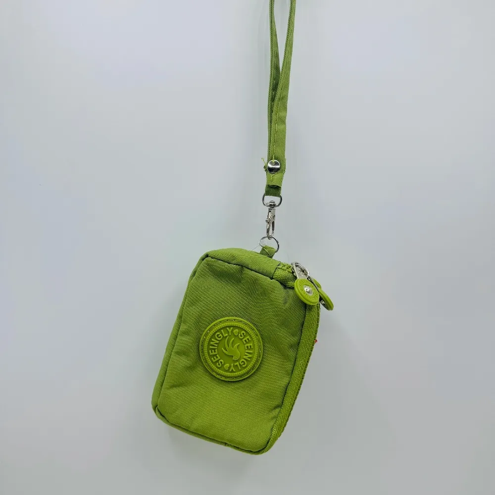 Green Color Small Wallet or Cosmetic Wristlet - Image 2