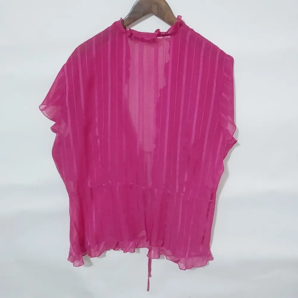 Elementz XL Shocking Pink Feminine Tie Top - Image 3