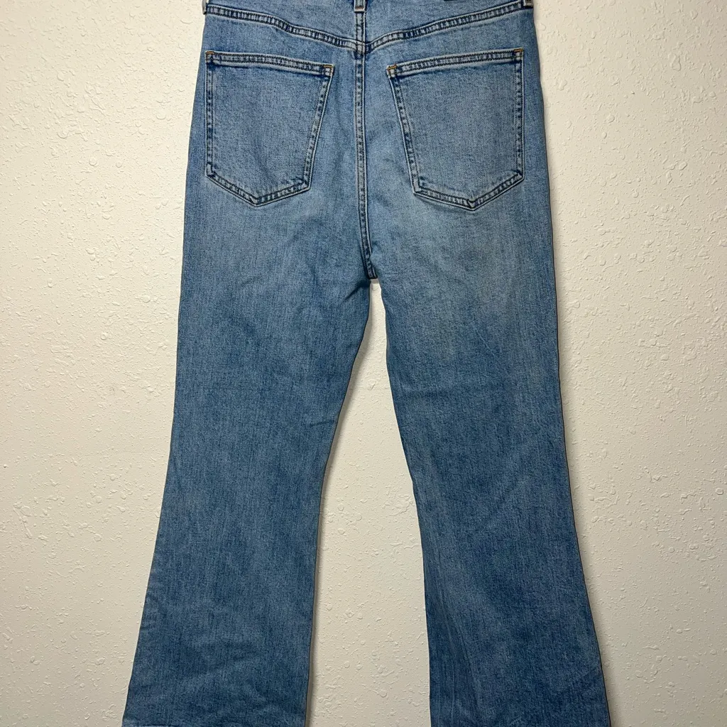 Aritzia Denim Forum Blue Flare‎ Wide Leg Jeans Size 29 - Image 2