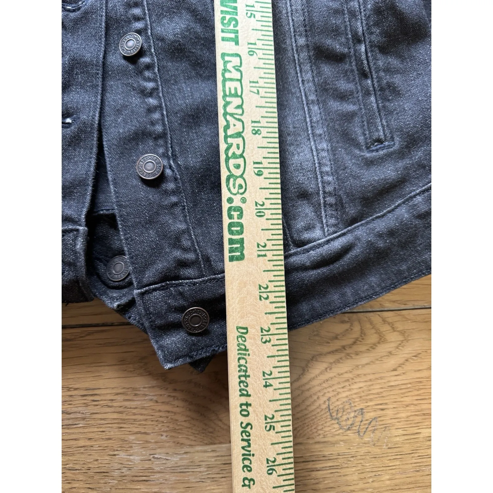 LEVI Strauss & Co Women Size Medium Original Denim Trucker Jean Jacket Grunge - Image 5
