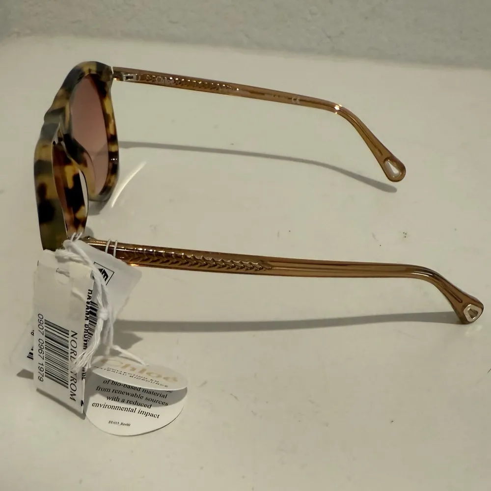 Chloé Havana Brown / Orange Aviator Pilot Sunglasses 56mm Tortoise Shell NEW - Image 10