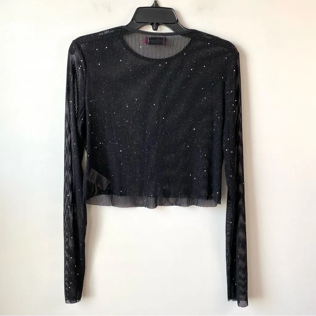 Edikted Marly Sheer Shimmer‎ Top Black XL - Image 7