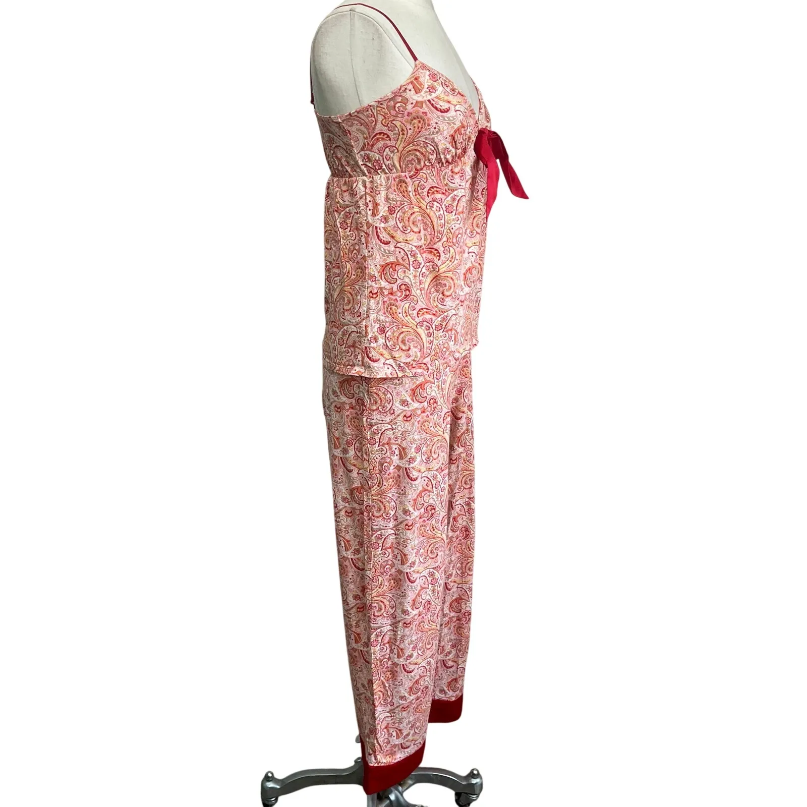 Ann Taylor Loft Sleepwear Set XS Paisley Cotton Modal Pajama Top & Pants - Image 4