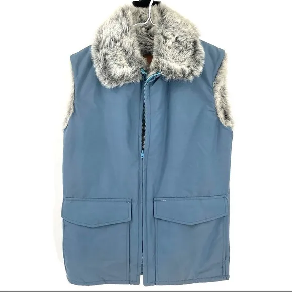 Vintage 60s Woolrich USA Fur Lined Nylon Vest WPL 6635 - Image 2